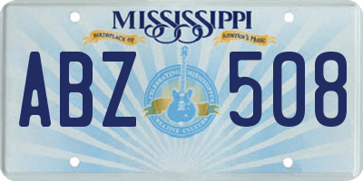 MS license plate ABZ508