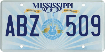 MS license plate ABZ509