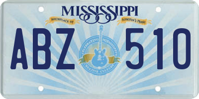 MS license plate ABZ510