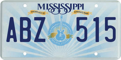 MS license plate ABZ515
