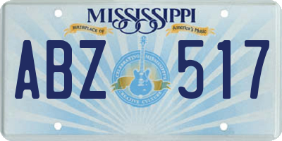 MS license plate ABZ517