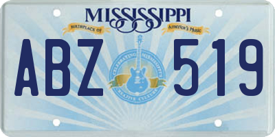 MS license plate ABZ519