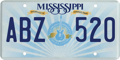 MS license plate ABZ520