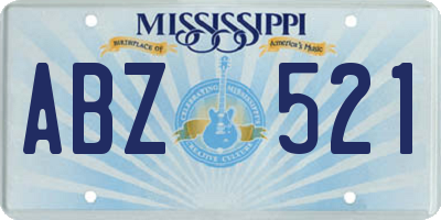 MS license plate ABZ521