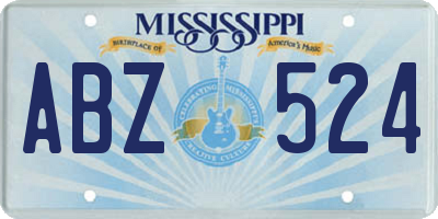 MS license plate ABZ524