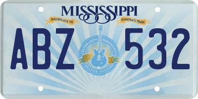 MS license plate ABZ532