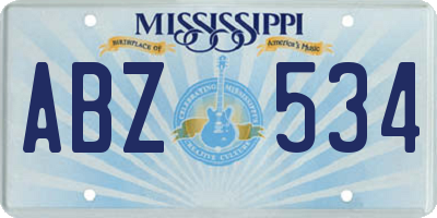 MS license plate ABZ534