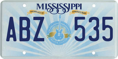 MS license plate ABZ535