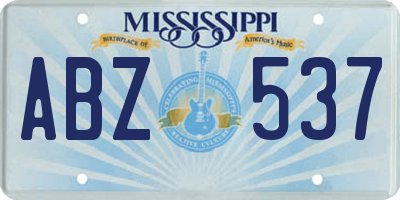 MS license plate ABZ537