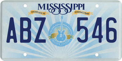 MS license plate ABZ546