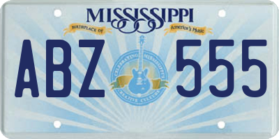 MS license plate ABZ555