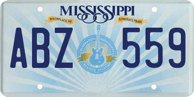 MS license plate ABZ559