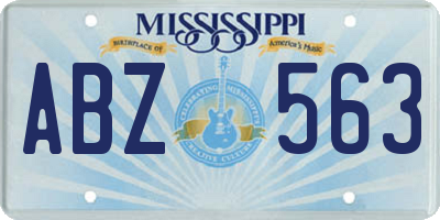 MS license plate ABZ563