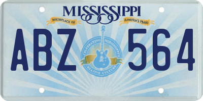 MS license plate ABZ564