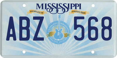 MS license plate ABZ568