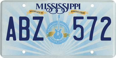 MS license plate ABZ572