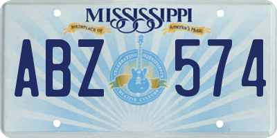 MS license plate ABZ574