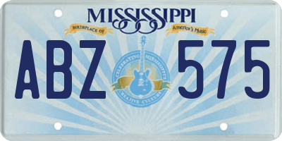 MS license plate ABZ575