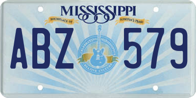 MS license plate ABZ579