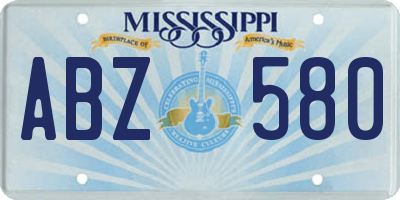 MS license plate ABZ580