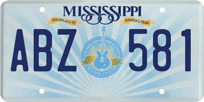 MS license plate ABZ581