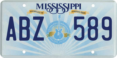 MS license plate ABZ589