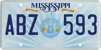 MS license plate ABZ593