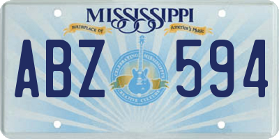 MS license plate ABZ594