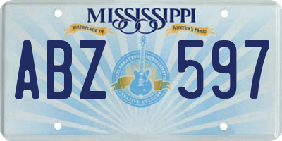 MS license plate ABZ597