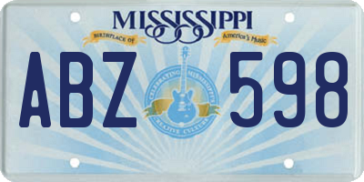 MS license plate ABZ598