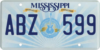MS license plate ABZ599
