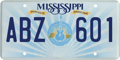 MS license plate ABZ601