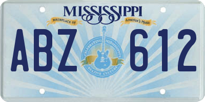 MS license plate ABZ612