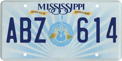 MS license plate ABZ614