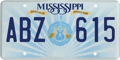 MS license plate ABZ615