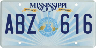 MS license plate ABZ616