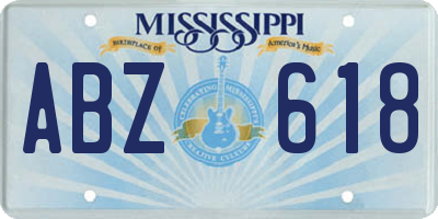 MS license plate ABZ618