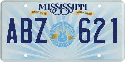 MS license plate ABZ621