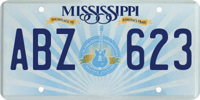 MS license plate ABZ623
