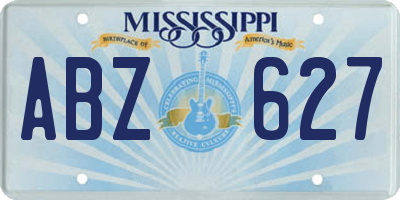 MS license plate ABZ627