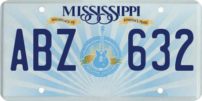 MS license plate ABZ632