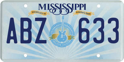 MS license plate ABZ633