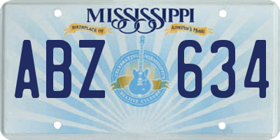 MS license plate ABZ634