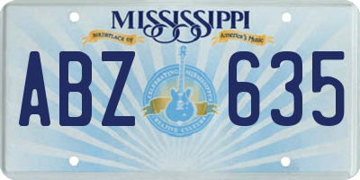 MS license plate ABZ635