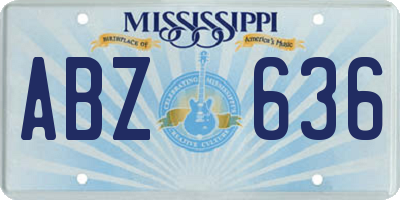 MS license plate ABZ636