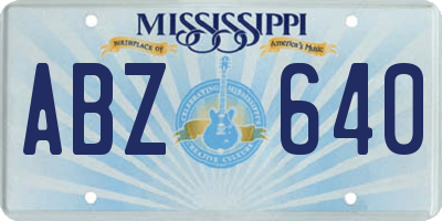 MS license plate ABZ640
