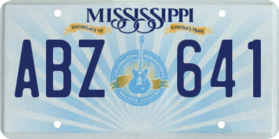MS license plate ABZ641
