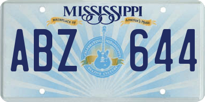 MS license plate ABZ644