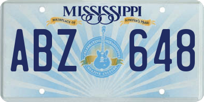MS license plate ABZ648
