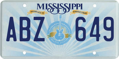MS license plate ABZ649